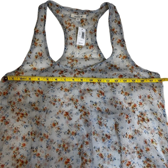 Aerie Blue Floral Tank Top Size M Flowy Design Perfect for Layering Vintage NWT - Picture 9 of 12